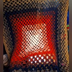 very large Afghan Crochet handmade blanket 80 x 80